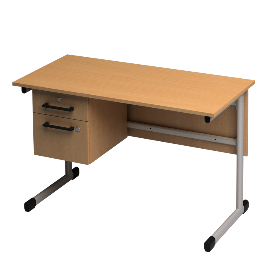 Вчительський стіл на посиленому плоскоовальному металокаркасі, АЛМАНТ, 1200х600х760 мм